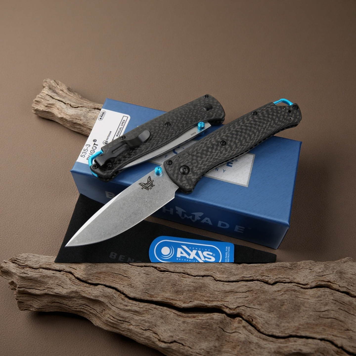 BM 535/533-3 Bugout Drop-point Blade Carbon Fiber Handle AXiS Lock Pocket Knife Tactical Folding Knives Outdoor Camping Survival