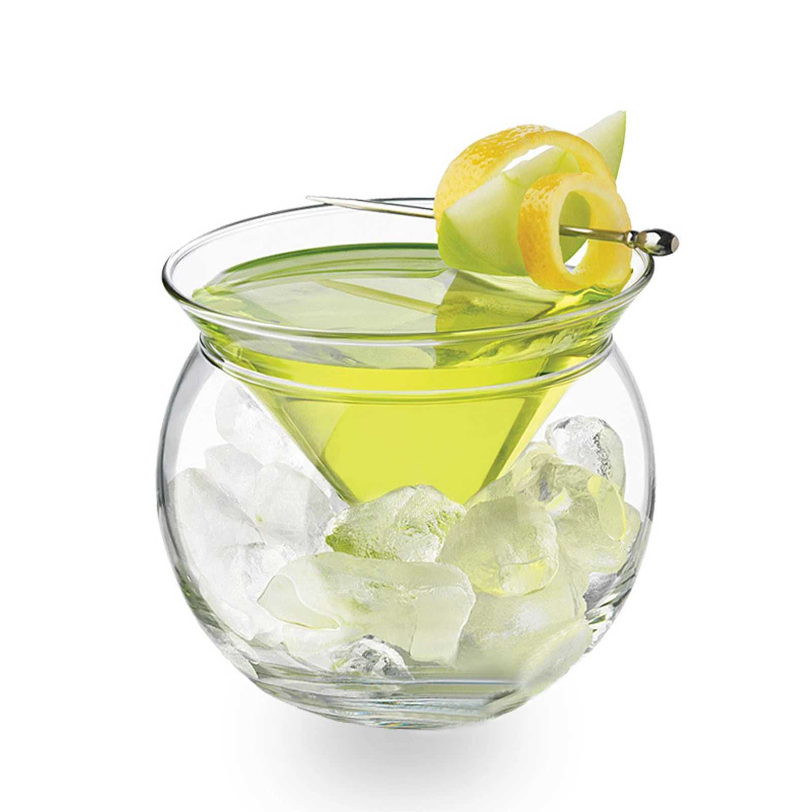 150/260ml Elegant and Sophisticated Ball Base Martini Chiller Cocktail Glasses Set Caviar Cup Cool Beverage Glasses C251126