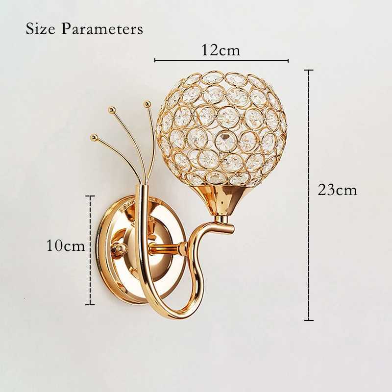 Modern Wall Lamp Crystal Sconce Wall Light Fixture E27 Bedside Retro Industrial Home Living Room Bedroom Lighting Decor Luxury M251126