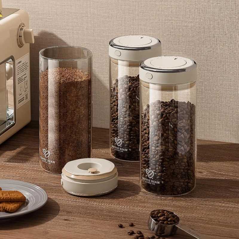 Coffee Canister Premium Glass - Airtight Coffee Container with One-Way CO2 Valve and Freshness Tracker for Coffee Bean Storage Y251126