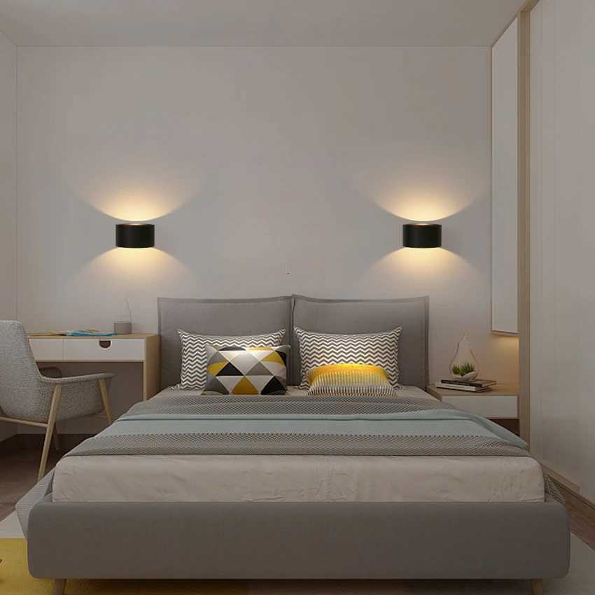 6W LED Indoor Round Wall Lamp For Hotel Living room Bedroom Wall Decoration Lighting Aluminum Lamps Wall Sconces AC90-260V M251126