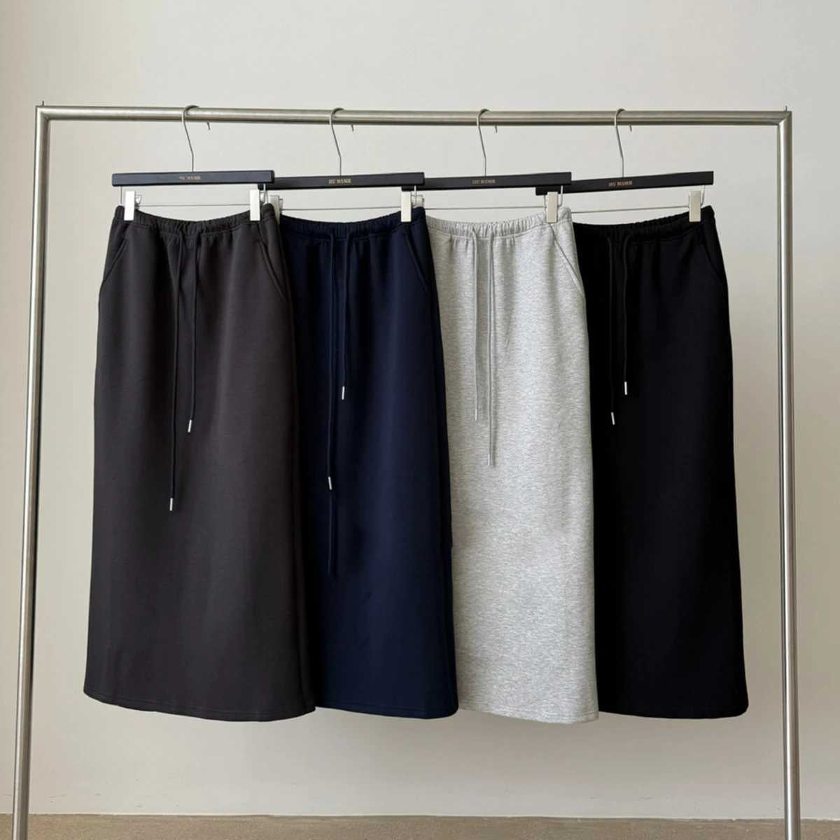 KWTX 2025 New Jacket Skirt Set Solid Color Zip-Up Stand Collar Elegant Retro Minimalist Cozy Casual Autumn Winter Women Outfit J251136