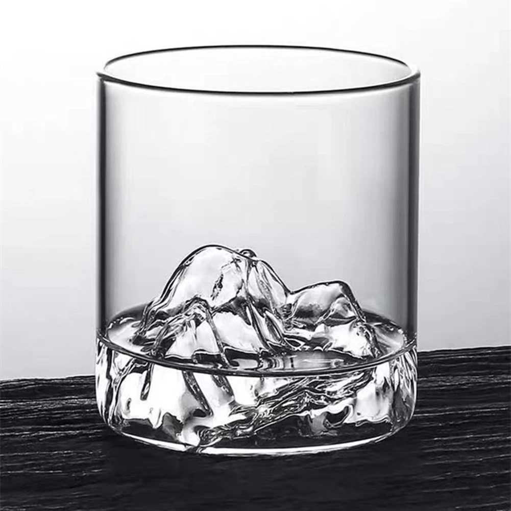 Creative Iceberg Design Whiskey GlassHigh Borosilicate Glass Transparent Wine Glass for BarMultipurpose Retro Water Cups C251126