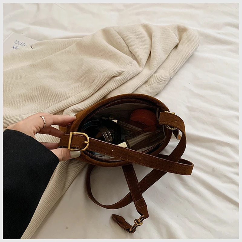 Winter Trendy Frosted PU Leather Shoulder Bag for Women Quiet Burgundy Bag Lady Solid Color Crossbody Bags Suede Purse 250425