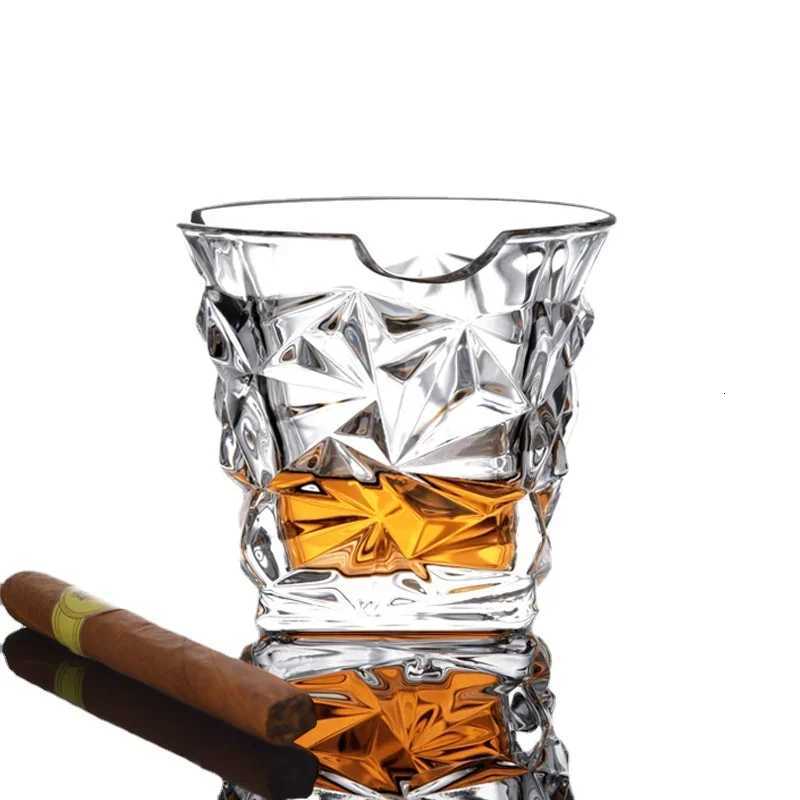 Whiskey Glass Cigar Holder Home Glass Bar Beer Glass Wine Glass European Creative Drinking Glasses C251126