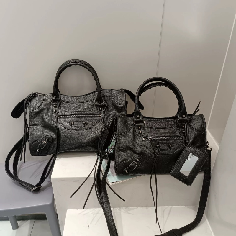 Casual handbag le city bags designer women bag crossbody bag big capacity leather motorcycle zipper mirror luxury bag solid color te196