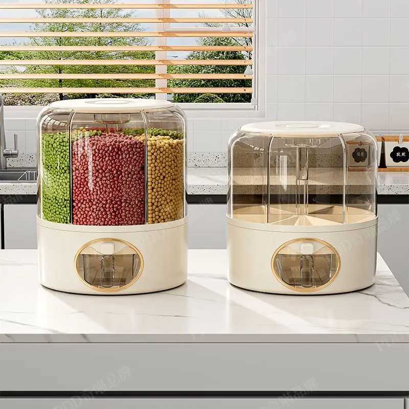 Household Insect-proof and Moisture-proof Sealed Multi-compartment Rotating Partition Rice Storage Tank for Grain Storage Y251126