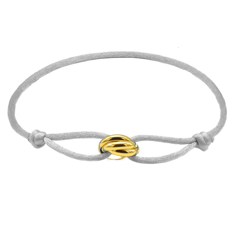 Bracelet 3 Stainless Steel Metal Buckle Adjustable Rope Classic Mens Friendship Jewelry Gift 250425y