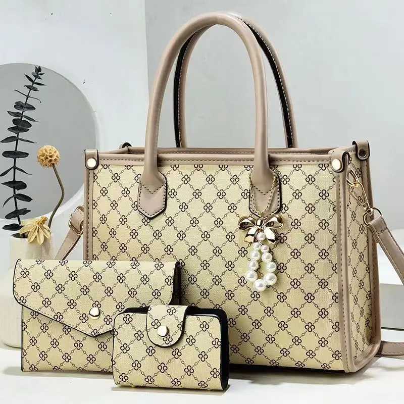 Luxury Bead string Handbags 3 Pieces set Women Bags Designer Tassel Purses Handbags Composite Messenger Female Bag Z251126