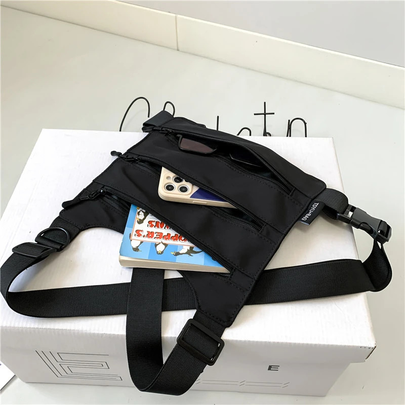 Three layers n Chest Bag Streetwear Unisex Chest Rig Bag Hip-hop waistcoat Chest pack Multi-function Tactical Vest Backpack 251126