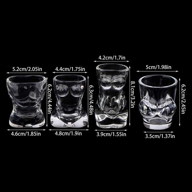 1PC New Unique Beer Cup Funny Men Women Body Shaped Transparent Wine Glass Bar Drinkware Cocktail Mug Coffee Juice Teacup C251126
