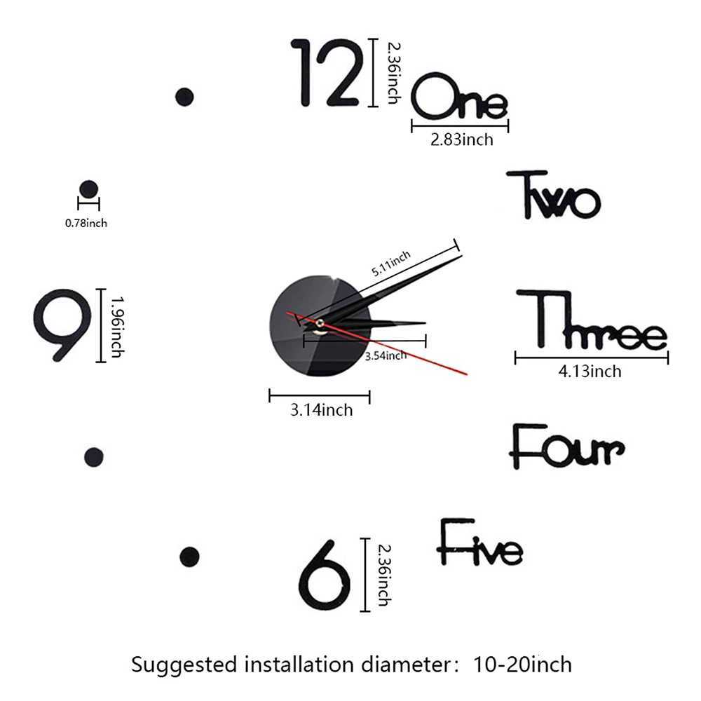 Wall Clock DIY 3D Mirror Acrylic Number Display Silent Quartz Movement Clock Stickers Home Decoration for Living Room Bedroom C251126