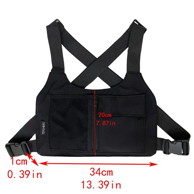Hip-hop Streetwear Unisex Chest Rig Bag High Quality Nylon Chest Bags Multi-function Tactical Vest Backpack 251126