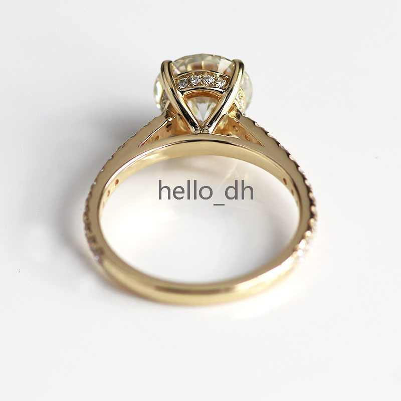 14K Yellow White Gold Wedding and Engagement Rings Pure Gold Moissanite Rings