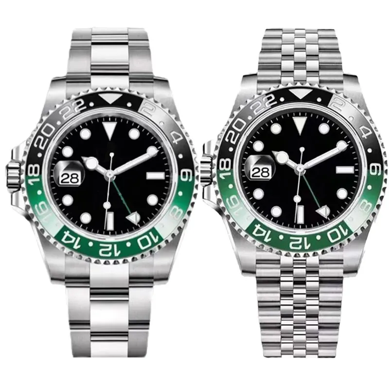 2024Designer Mens Watch Man Watch Root Beer Batman Batgirl Pepsi Sprite Gmt 40mm Wristwatch 2813 Movement Jubilee Stainless Steel Bracelet Ceramic Bezel watchs
