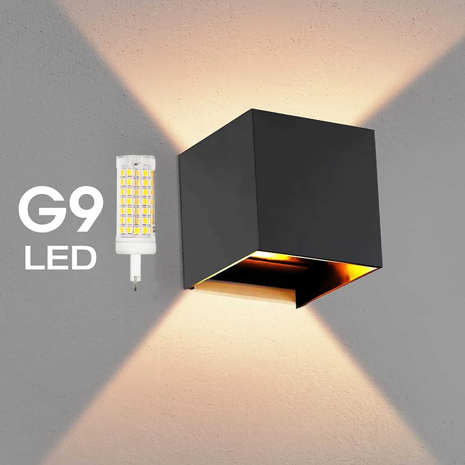 Modern LED Wall Lamp Waterproof IP65 Aluminum LED Wall Light Outdoor Indoor G9 Replaceable Bulb for Living Room Bedroom Hallway M251126