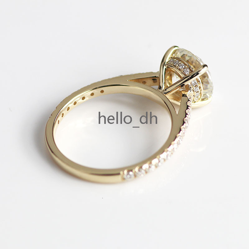 14K Yellow White Gold Wedding and Engagement Rings Pure Gold Moissanite Rings