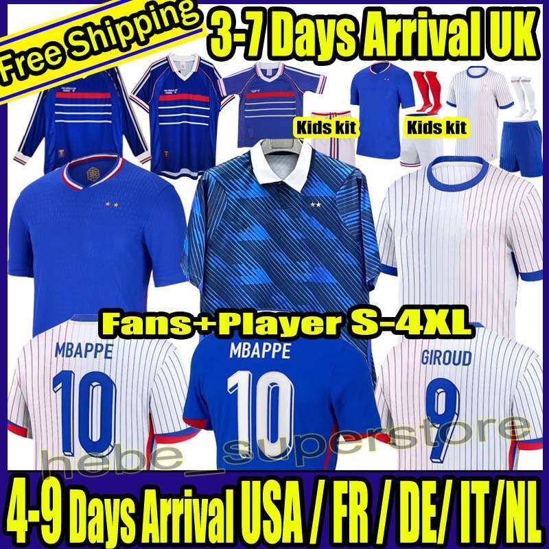 2026 27 French MBAPPE Soccer Jerseys final BENZEMA GIROUD SALIBA PAVARD KANTE POGBA THURAM KOLO Maillot De Foot Equipe Football Shirt Kids Retro 98 2018 ZIDANE shirt