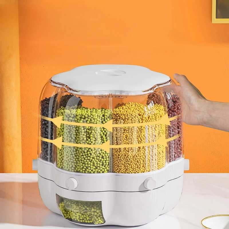 Rotating Insect-proof Cereal Dispenser Sealed Grain Organizer for Cereal ification Large Food Storage Box Kitchen Organizer Y251126