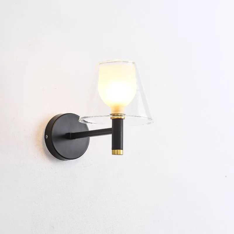 Nordic Wall Led Lamp Glass Sconce Indoor Lighting Mirror Light Fixtures Living Room Bedside Bedroom Bathroom Home Decor Black M251126