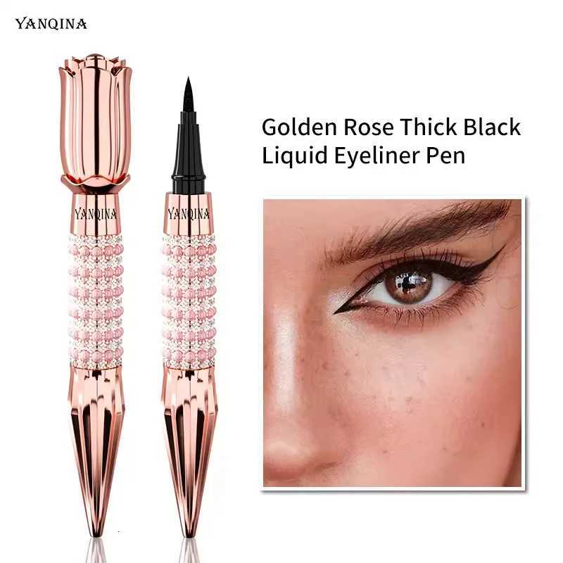 Precision Black Liquid EyelinerEyeliner with RhinestonesLong-Lasting Waterproof and Sweat-ProofQuick-Dry Eyeliner Eye MakeupT251126