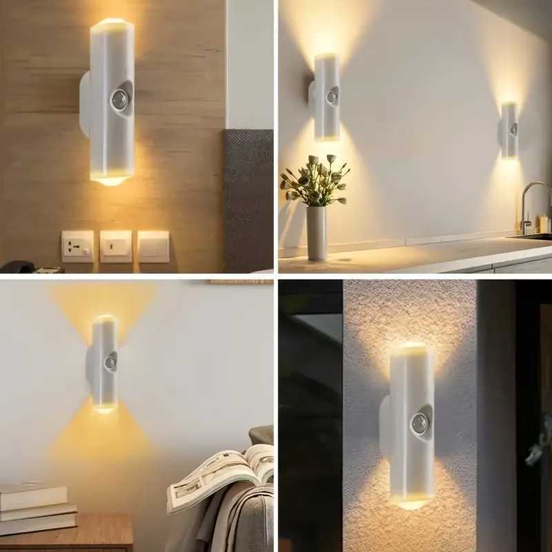 4/2pcs Cat Eye Motion Sensor LED Wall Lamp LED Night Lamp USB Charging Living Room Bedroom Wall-Mounted Light Closet Lighting M251126