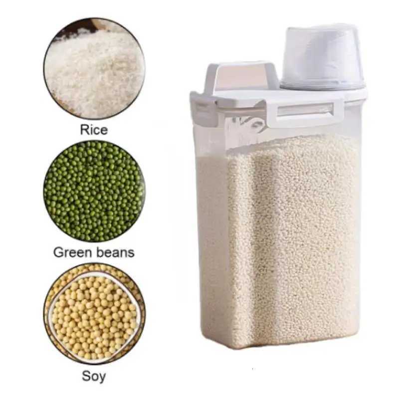 25L Four Button Sealed Household Rice Bucket Moisture proof Sealed Storage Canned Rice Grains and Coarse Grains Storage Box Y251126
