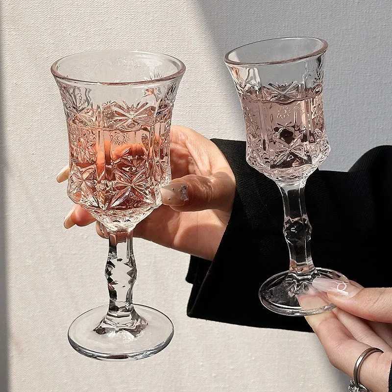 50ml/100ml Creative Carved Wine Glass French Style Champagne Glass Party Goblet Bar Elegant Red Wine Glass Exquisite Glassware C251126
