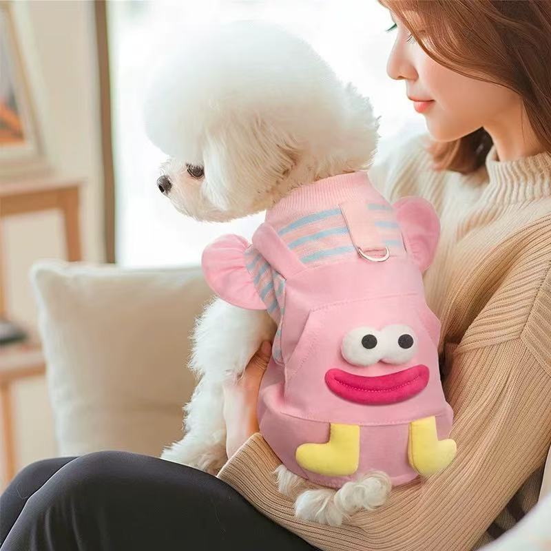 T00068Dog clothes spring and summer 2025 new with traction buckle pet Bichon Teddy small dog four seasons universal overalls