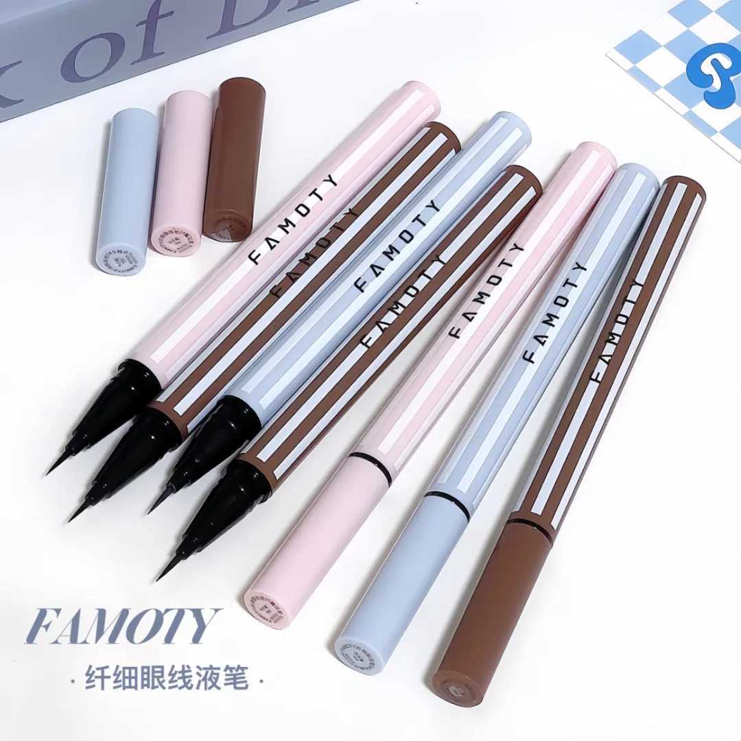 FAMOTY Ultra Slim Liquid Eyeliner Pen 001mm Fine Tip 12H Waterproof Smudge-proof Easy Control for Beginners 4 Colors EyelT251126