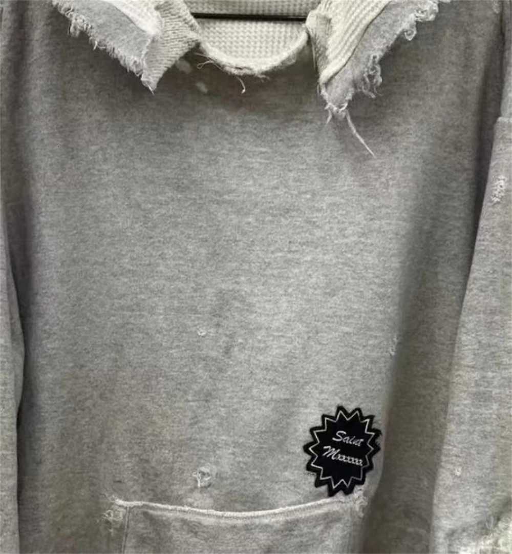 Fashion Hole Damaged Saint Broken hole distressed printed hooded sweatshirt Men Women High Quality Pullover Y251125