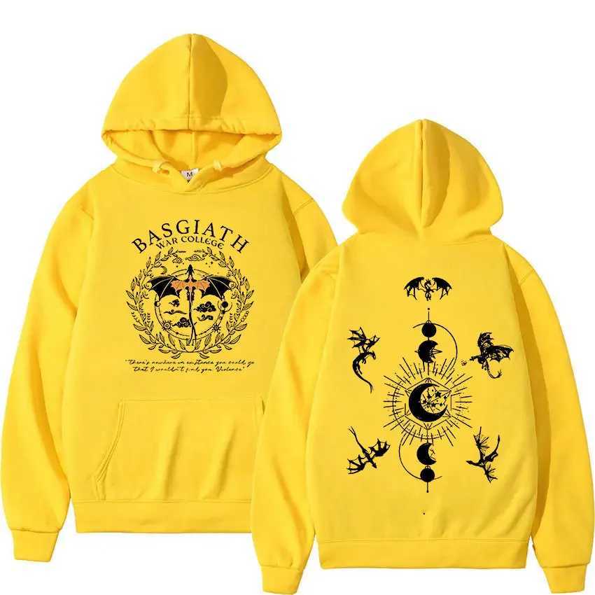 Basgiath War College Hoodie Fourth Wing Dragon Hip Hop Casual Unisex Autumn Winter FLeece Streetwear Tops Male Sudaderas J251136