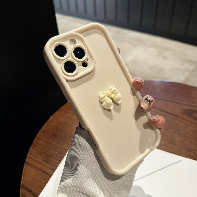 Bowknot Phone Case Compatible With iPhone 17 Pro Max Creative Matte Full Coverage Shockproof Cover iPhone 16/15