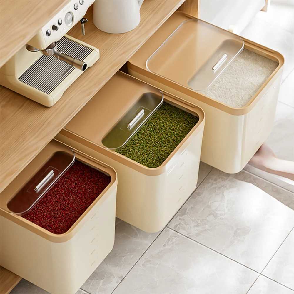 5/10/15KG Rice Storage Box Home with Lid Insect Proof Moisture Proof Rice Box Sealed Jar Kitchen Container Storing Dry Grain Y251126