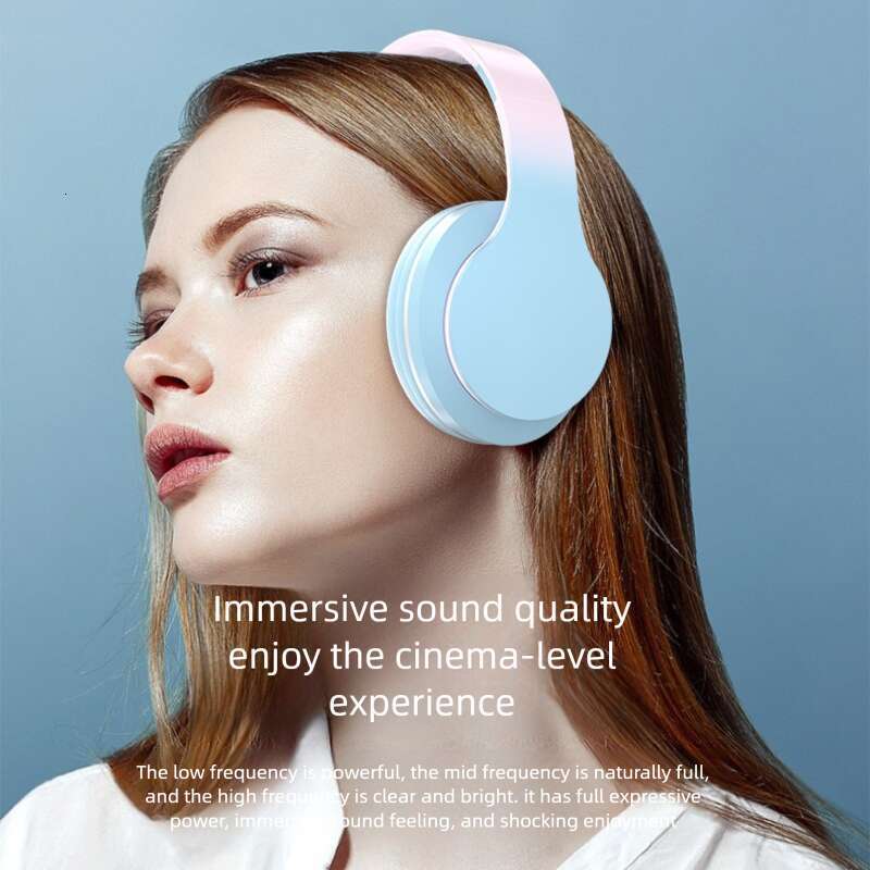 Famous Brand DR Gradient Color Wireless Bluetooth Over Ear Children S Gaming Online Class Call E Sports Headphones Cross Border Hot Item