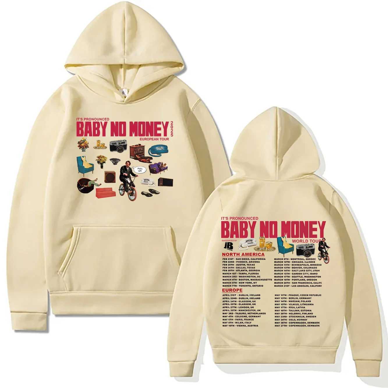 Bbno New Hoodies Its Pronounced Baby No Money European Tour 2025 Sweatshirt Men Women Pullovers Harajuku Creative Fall Clothes J251136