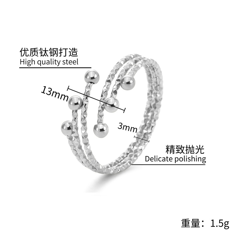 New elastic opening Three-layer stainless steel transfer bead ring High quality gold designer diamond ring rings designer for women engagement men lov - view 7