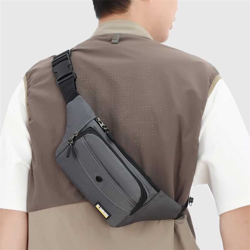 Mens Casual Sports Travel Waist Bag Lightweight Riding Chest Large Capacity Crossbody Bag Phone PocketT251126