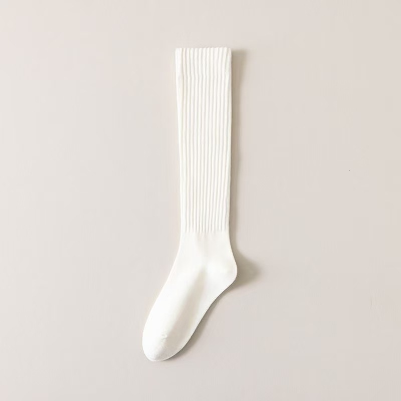 Autumn Winter Calf Socks Women Knee High Socks Deodorant Mid Tube Maillard Slimming Casual Compression Socks 241112