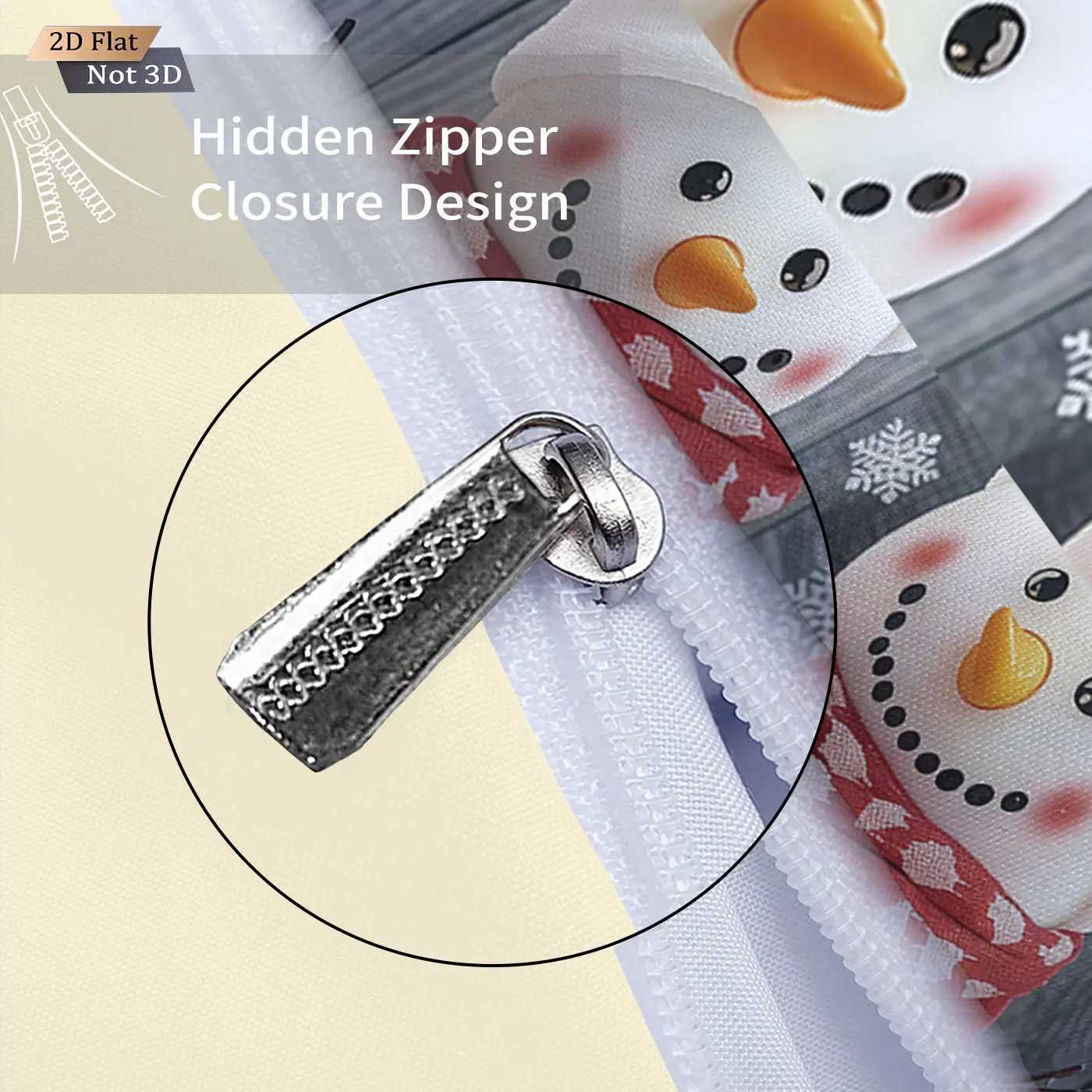 Christmas 3pcs Merry Christmas snowman print coreless down comforter set multi size bedroom bedding holiday decoration machine washable Y251126