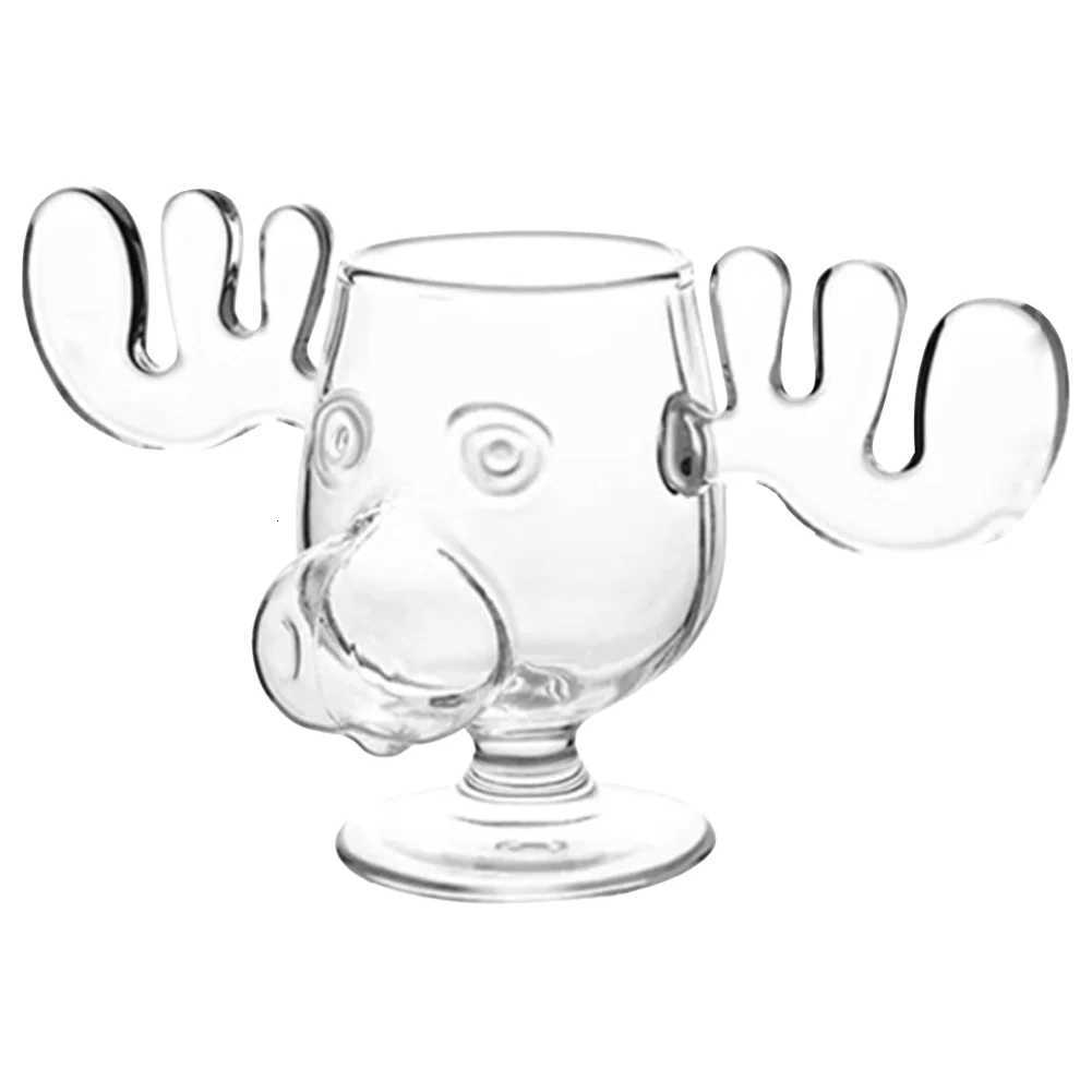 240ml 8oz Christmas Mug Christmas Reindeer Head Creative Elk Glass Milk Glass Wine Beer Water Juice Milk Glass C251126