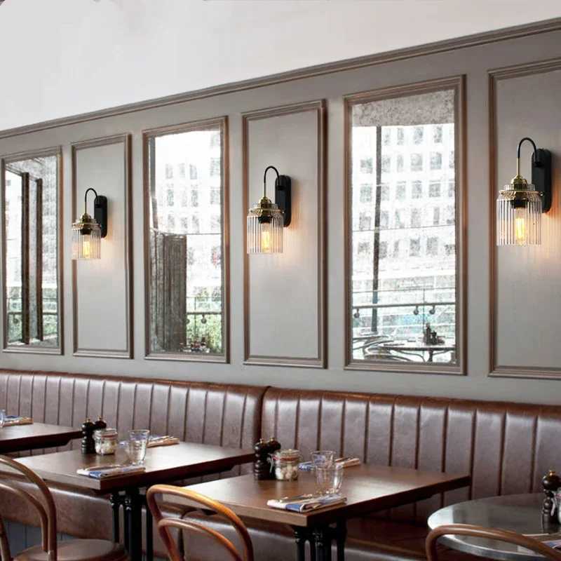 American Style Vintage LED Bathroom Mirror Light Waterproof Glass Lampshade Bedroom Stair Bedside Retro Wall Lamp Sconce M251126