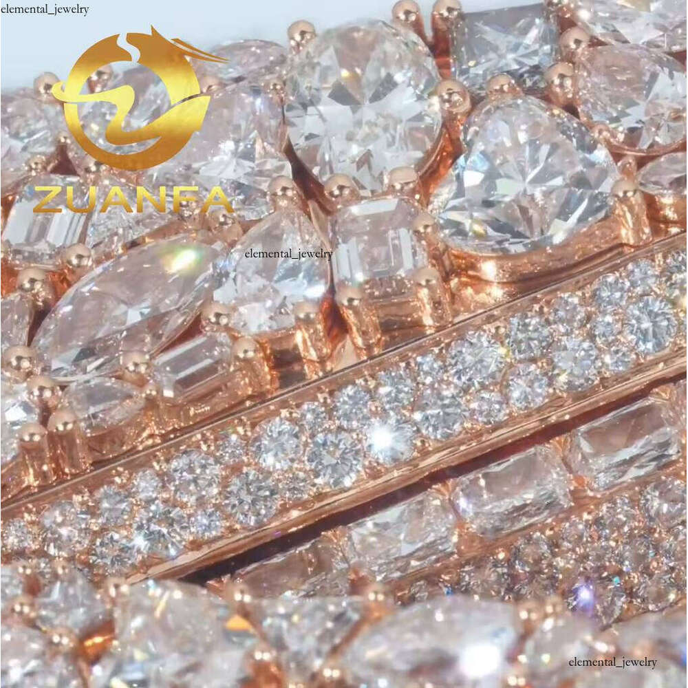 Ice out VVS Moissanite Hip-Hop Jewelry Chain Mixed Chalcedony Sier Ice Out Letter Pendant Passed Tester