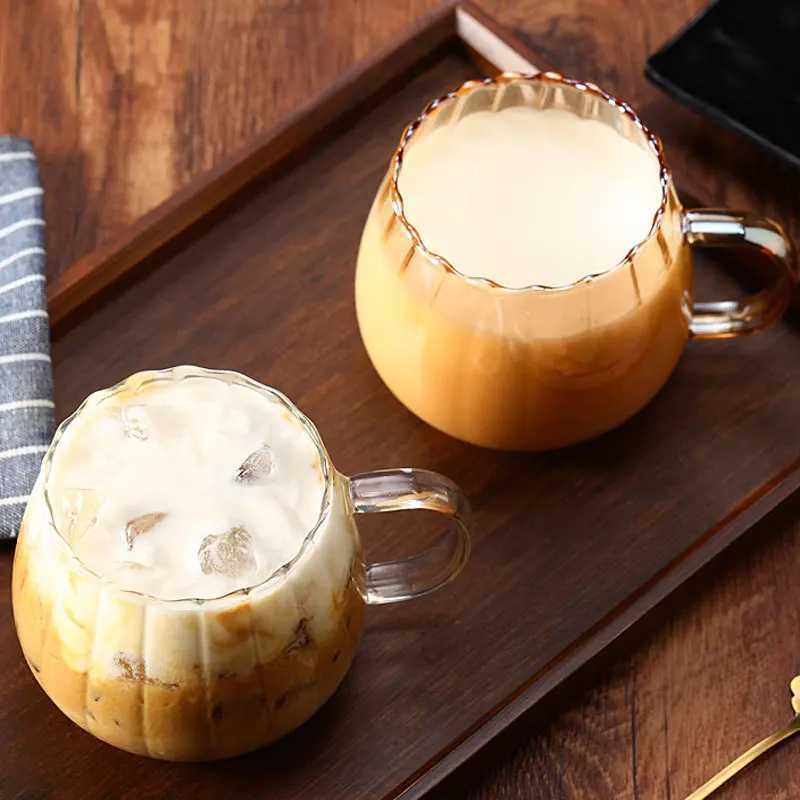 400ml Pumpkin Shaped Glass Cups High Borosilicate Glass Coffee Tea Drinks Dessert Breakfast Glasses For Juice Milk Tea Drinkware C251126