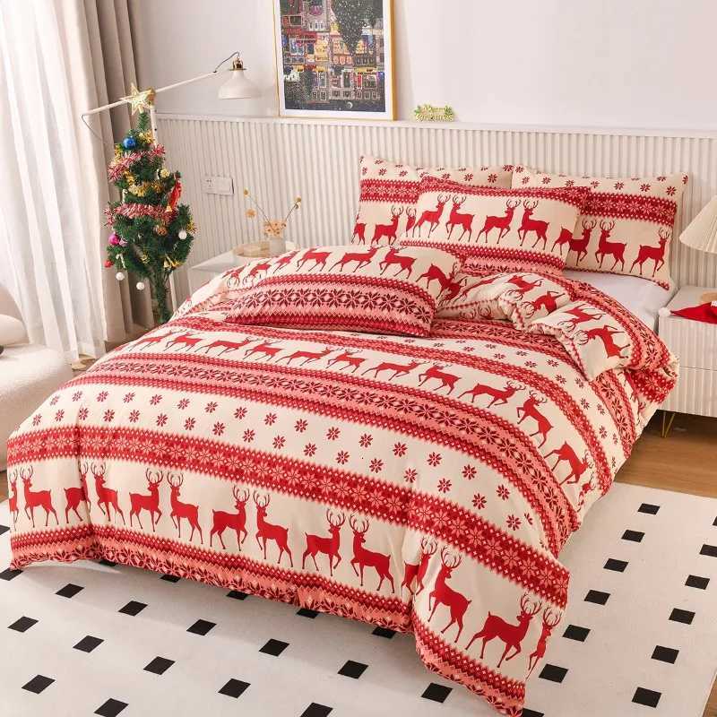 Christmas 2/3Pcs/Set Christmas Decoration Bedding Set Soft Comfortable Breathable Duvet Cover Perfect for Bedroom and Guest Room Decor Y251126