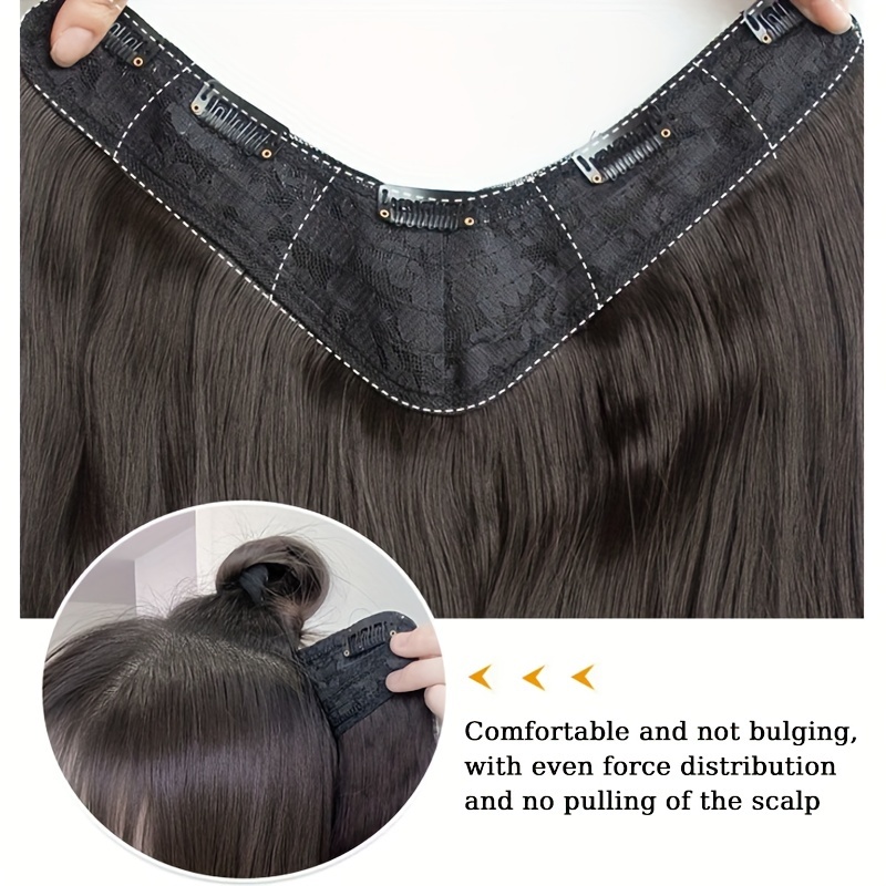 Romantic Natural-Wave Protein Fiber Womens Fake Hair Piece 24 Inch Long for Stylish Looks
