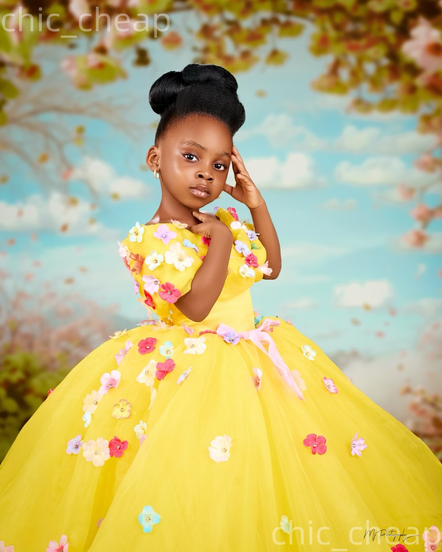 2026 Yellow Ball Gown Flower Girl Dresses Off Shoulder Flowers Organza Little Girl Christmas Peageant Birthday Christening Tutu Dress Gowns ZJ4276