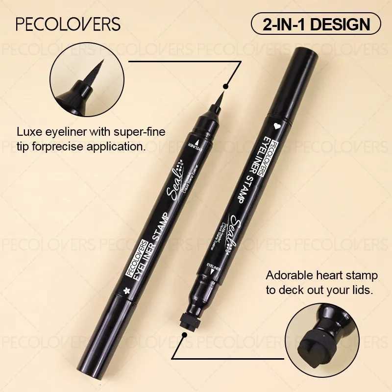 1PC Stamp Eyeliner Various Stamp Shapes Double-ended Eyeliner Quick-drying Liquid EyelinerT251126