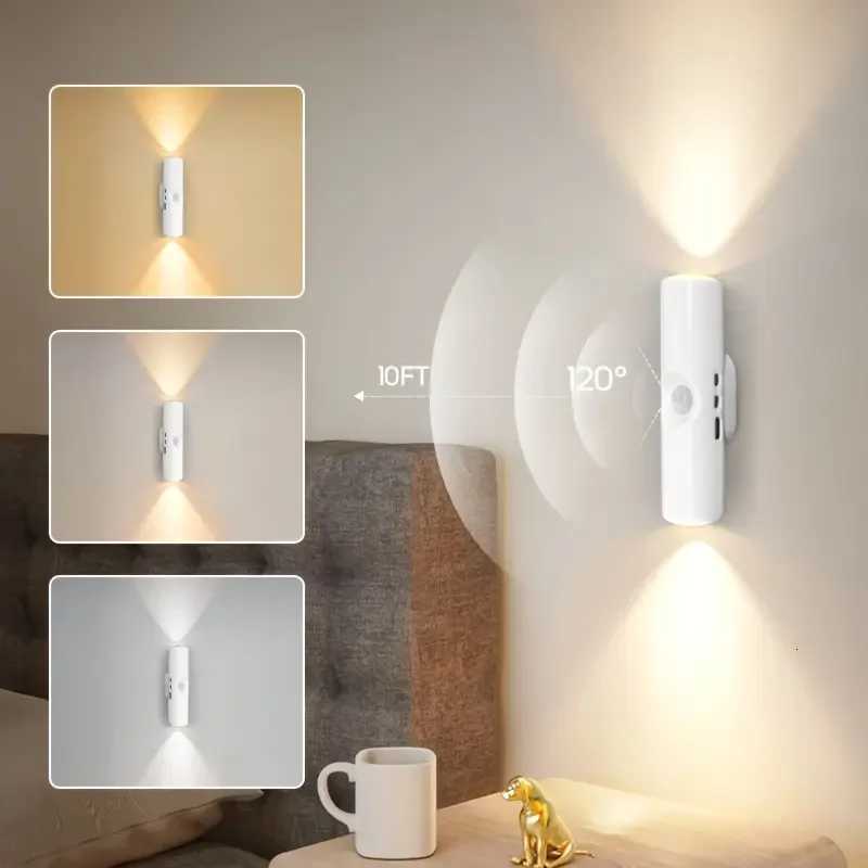 4/2pcs Cat Eye Motion Sensor LED Wall Lamp LED Night Lamp USB Charging Living Room Bedroom Wall-Mounted Light Closet Lighting M251126