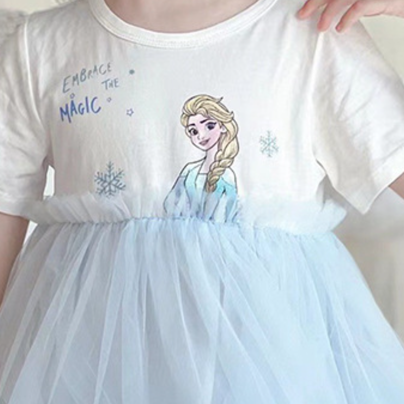 Disney Princess Skirt Beach Dress Birthday Party Dress Baby Designer Clothes Summer Elsa Baby Children's Clothing Mesh Children's Skirts Puf